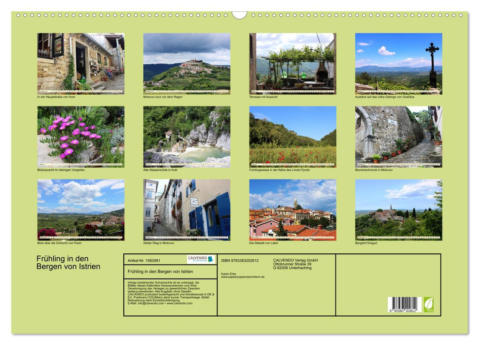 Frühling in den Bergen von Istrien (CALVENDO Wandkalender 2024)