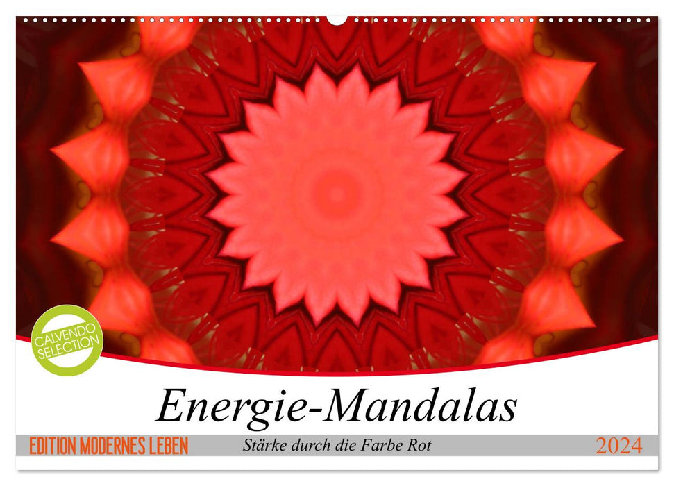 Energy mandalas strength through the color red (CALVENDO wall calendar 2024) 