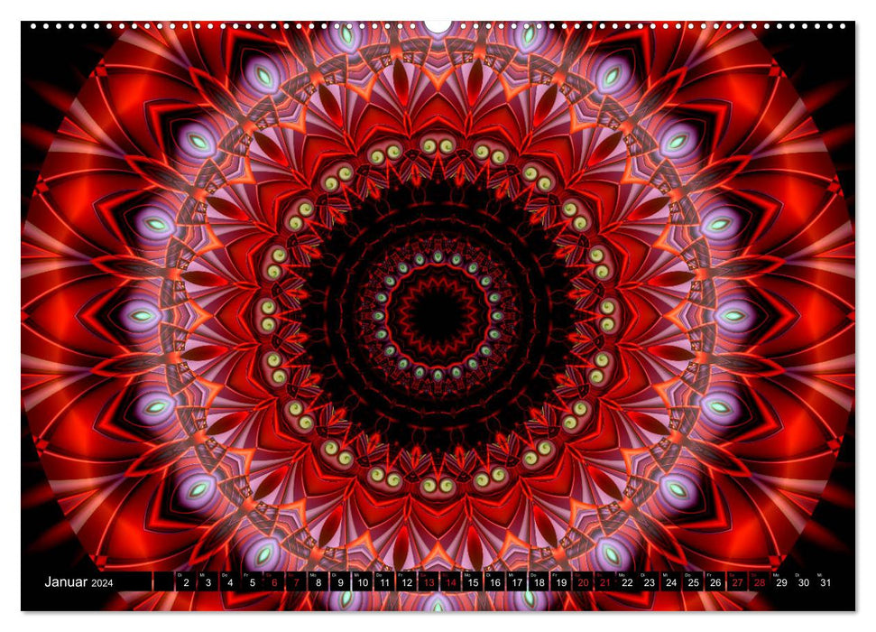 Energie-Mandalas Stärke durch die Farbe Rot (CALVENDO Wandkalender 2024)