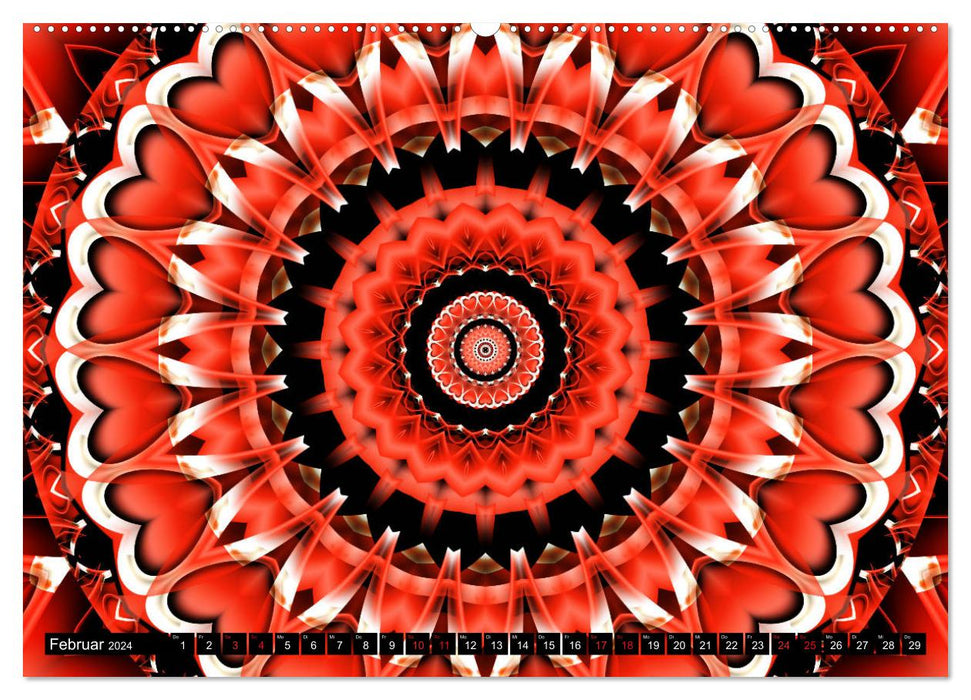 Energie-Mandalas Stärke durch die Farbe Rot (CALVENDO Wandkalender 2024)