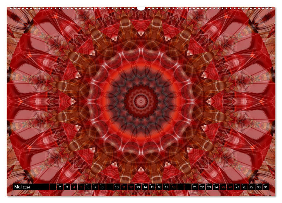 Energy mandalas strength through the color red (CALVENDO wall calendar 2024) 