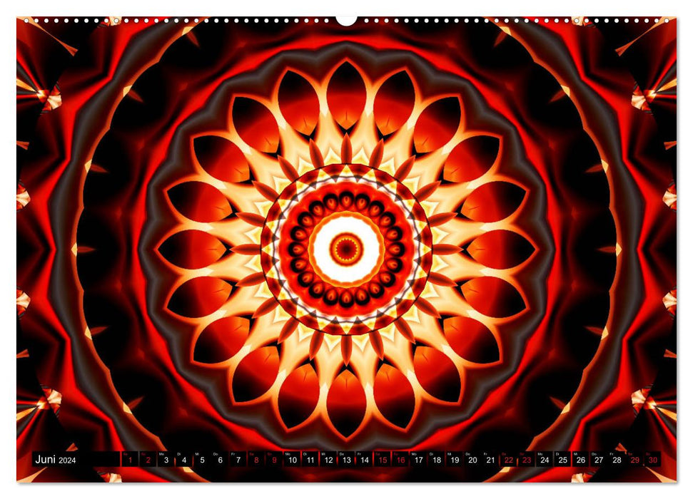 La force des mandalas énergétiques à travers la couleur rouge (calendrier mural CALVENDO 2024) 
