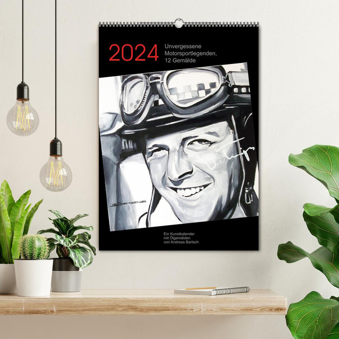 Unforgotten motorsport legends, 12 paintings (CALVENDO wall calendar 2024) 