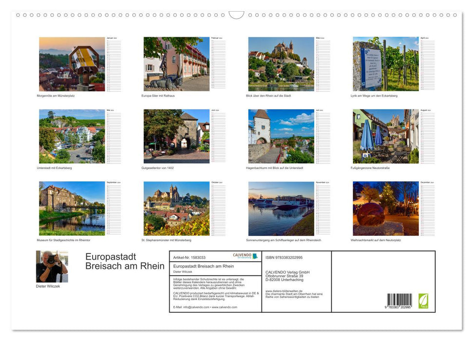 Ville européenne de Breisach am Rhein (calendrier mural CALVENDO 2024) 