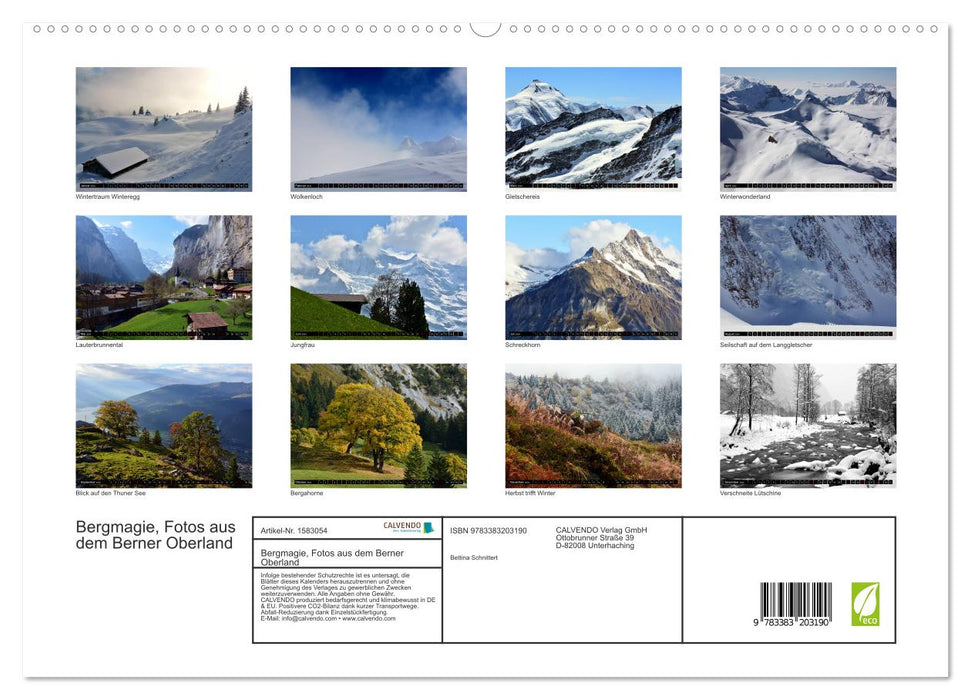 Bergmagie – Fotos aus dem Berner Oberland (CALVENDO Premium Wandkalender 2024)