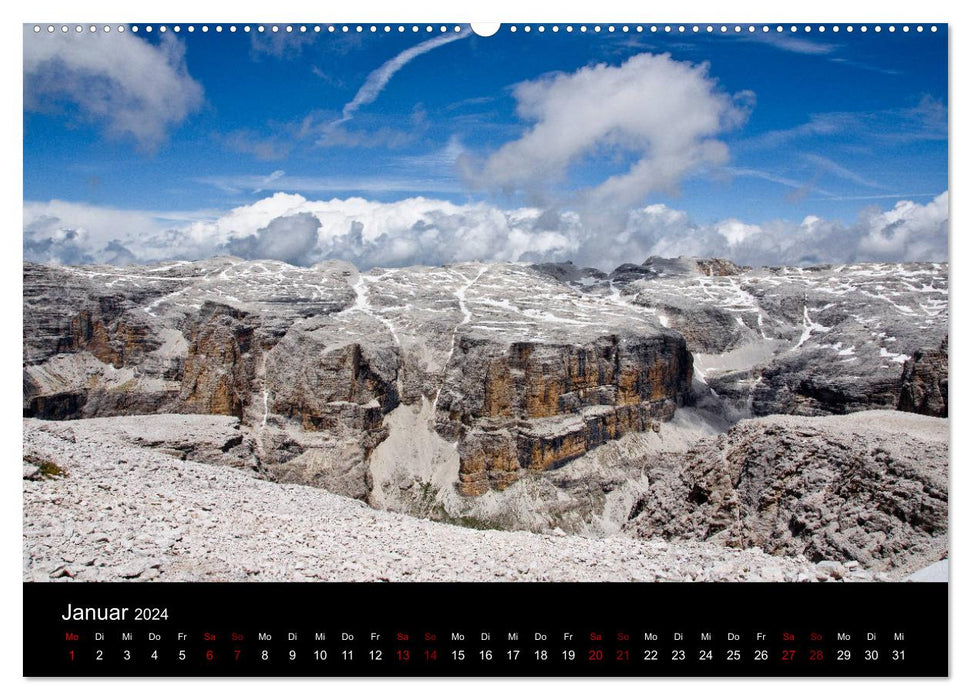 Hoch oben in den DOLOMITEN (CALVENDO Premium Wandkalender 2024)