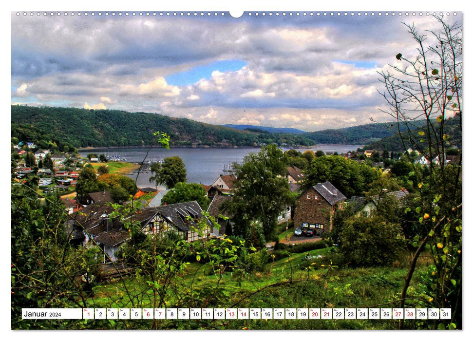 Things to see in the Eifel - On the Rursee (CALVENDO Premium Wall Calendar 2024) 