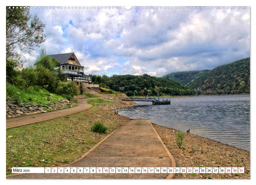 Things to see in the Eifel - On the Rursee (CALVENDO Premium Wall Calendar 2024) 