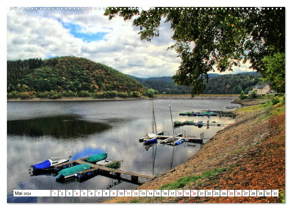 Things to see in the Eifel - On the Rursee (CALVENDO Premium Wall Calendar 2024) 