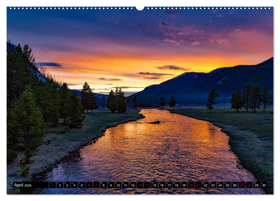 Yellowstone Nationalpark. Tanz auf dem Vulkan (CALVENDO Premium Wandkalender 2024)
