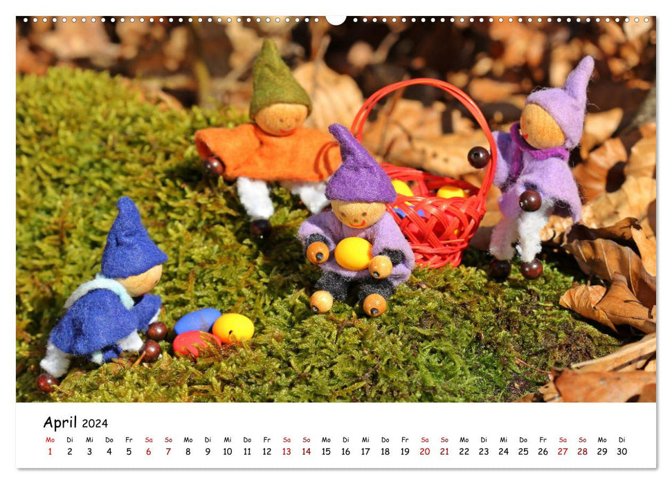 Les aventures des quatre petits gnomes (Calendrier mural CALVENDO Premium 2024) 