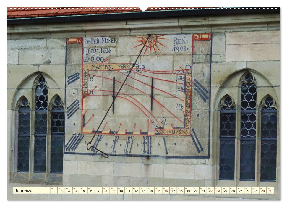 Cadrans solaires - heures d'ensoleillement (calendrier mural CALVENDO 2024) 