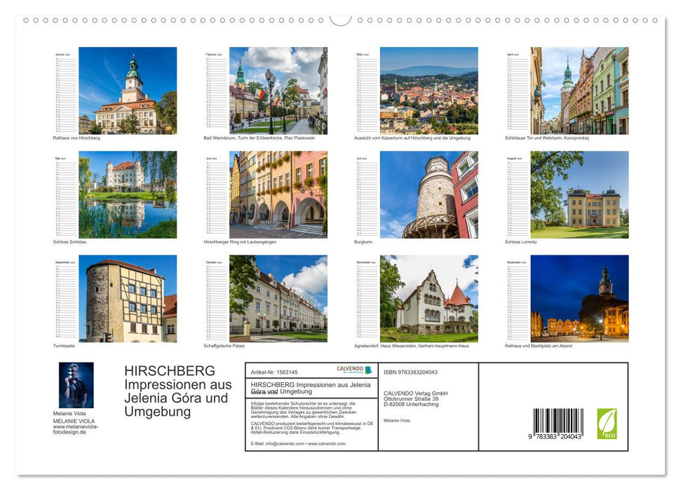 Impressions HIRSCHBERG de Jelenia Góra et de ses environs (Calendrier mural CALVENDO Premium 2024) 