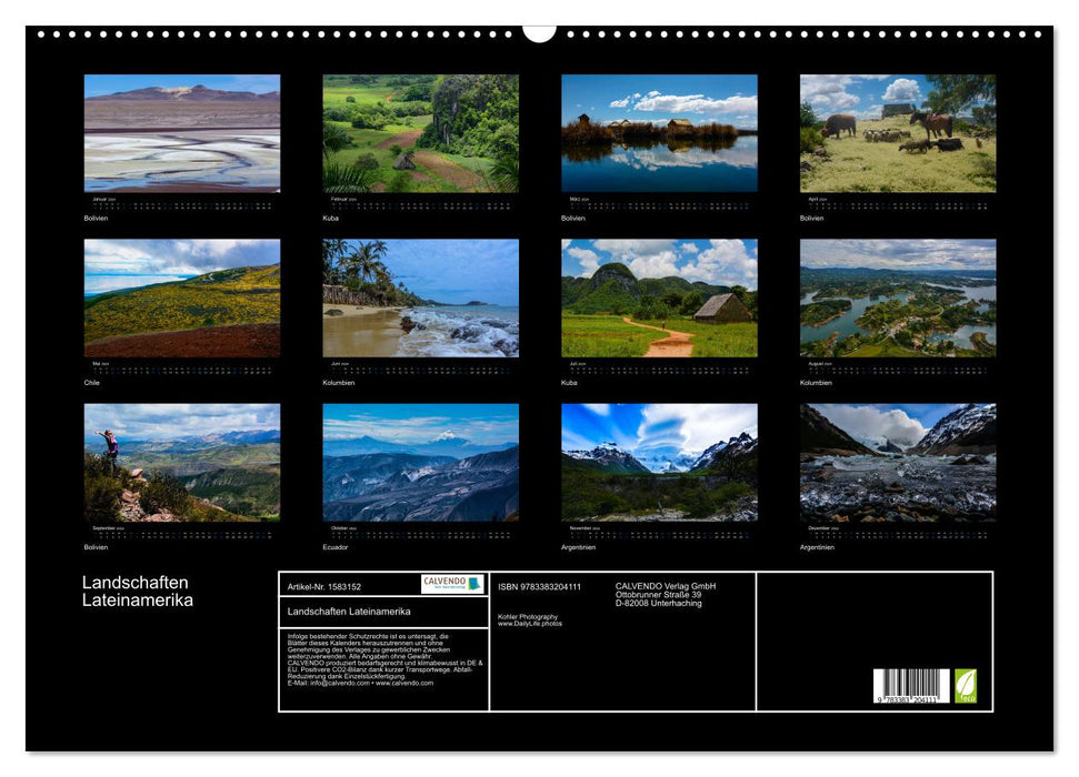 Landscapes Latin America (CALVENDO wall calendar 2024) 