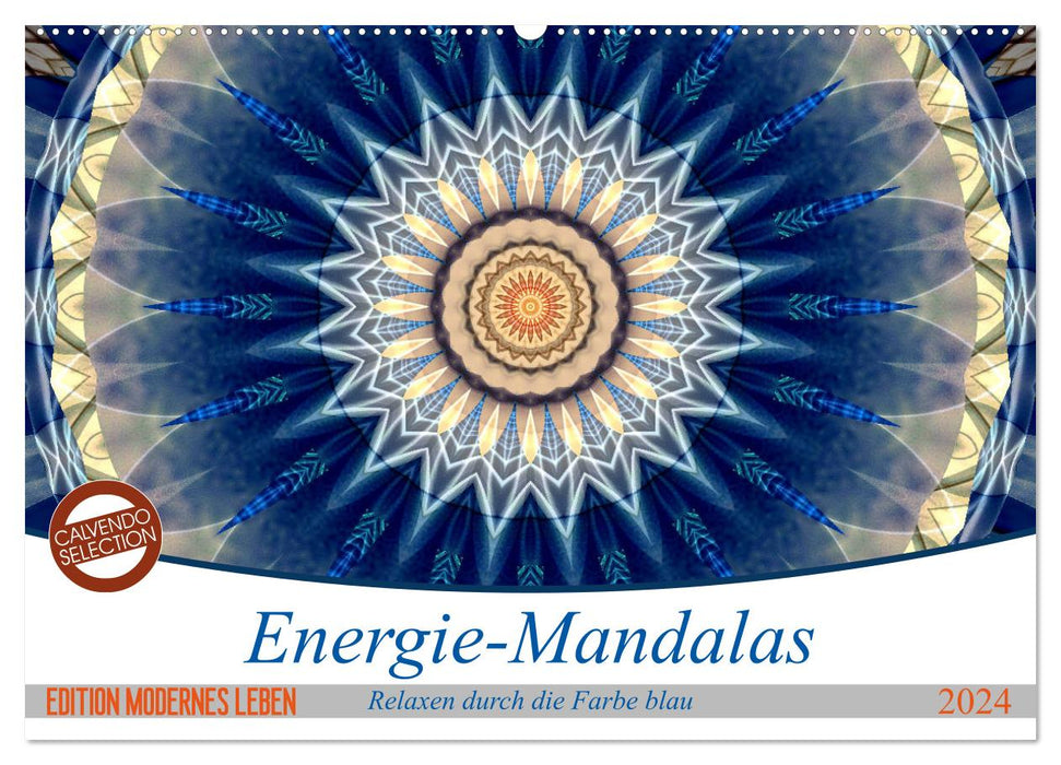 Mandalas énergétiques en bleu (calendrier mural CALVENDO 2024) 