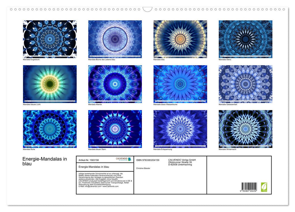 Energie-Mandalas in blau (CALVENDO Wandkalender 2024)