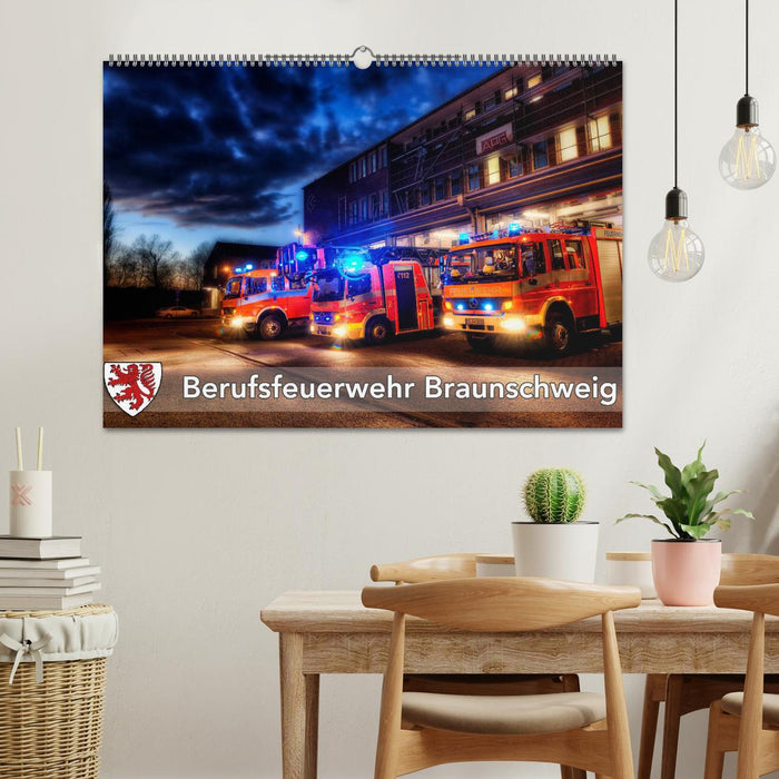 Pompiers professionnels de Braunschweig (calendrier mural CALVENDO 2024) 