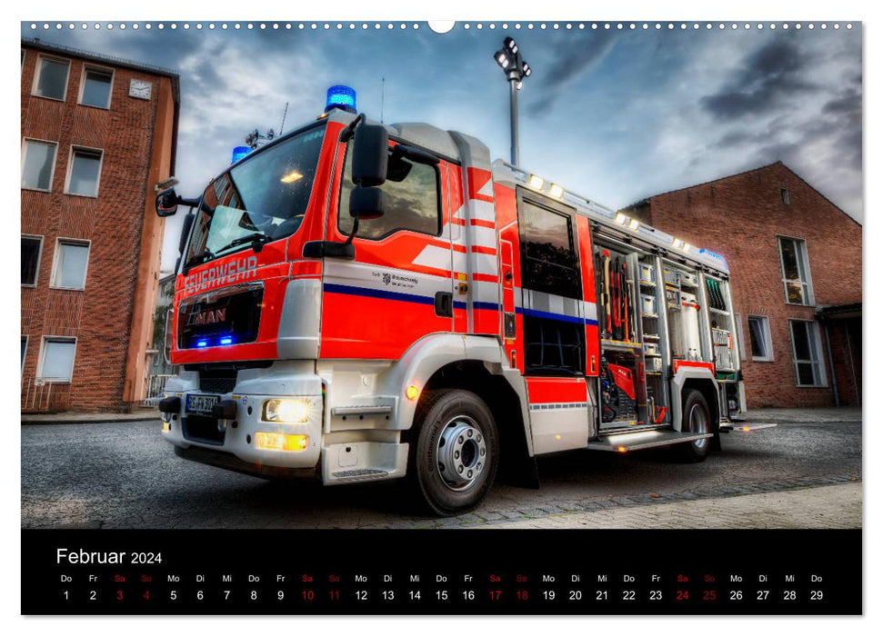Braunschweig professional fire department (CALVENDO wall calendar 2024) 