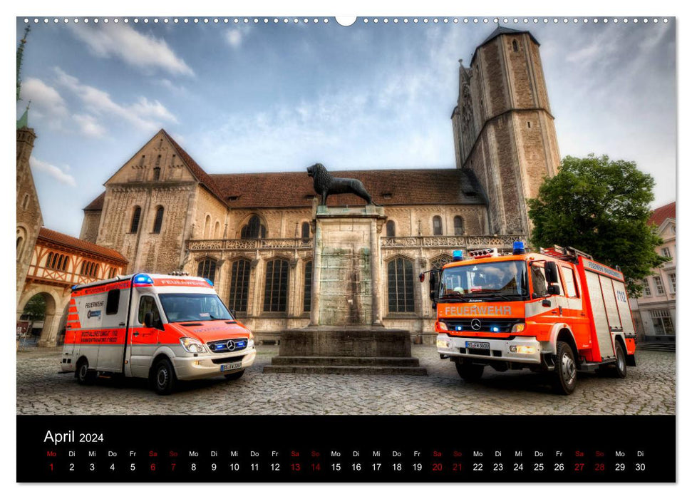 Pompiers professionnels de Braunschweig (calendrier mural CALVENDO 2024) 