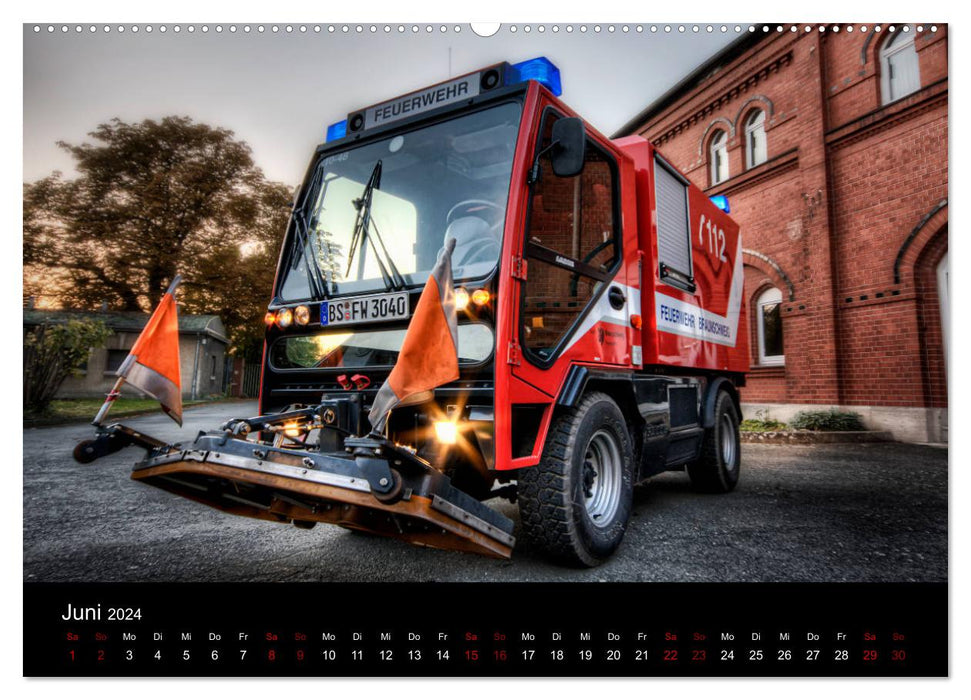 Pompiers professionnels de Braunschweig (calendrier mural CALVENDO 2024) 