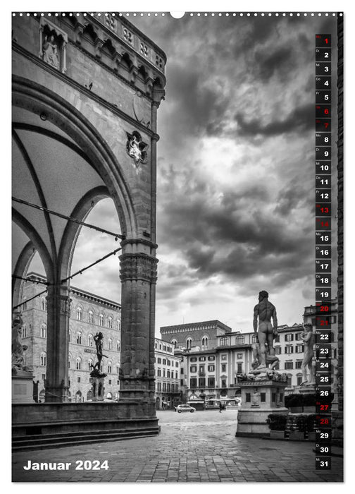 FLORENCE NOIR ET BLANC (Calendrier mural CALVENDO 2024) 