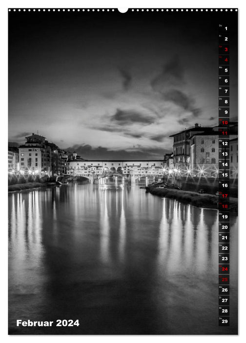 FLORENCE NOIR ET BLANC (Calendrier mural CALVENDO 2024) 