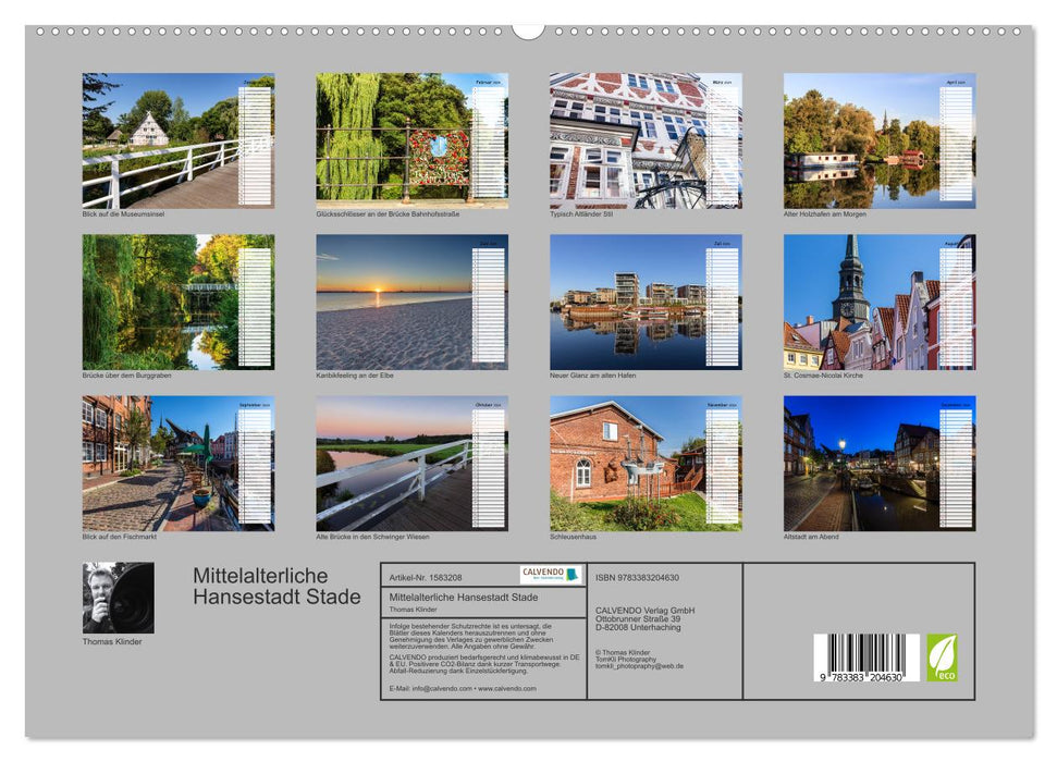 Medieval Hanseatic City of Stade (CALVENDO Premium Wall Calendar 2024) 