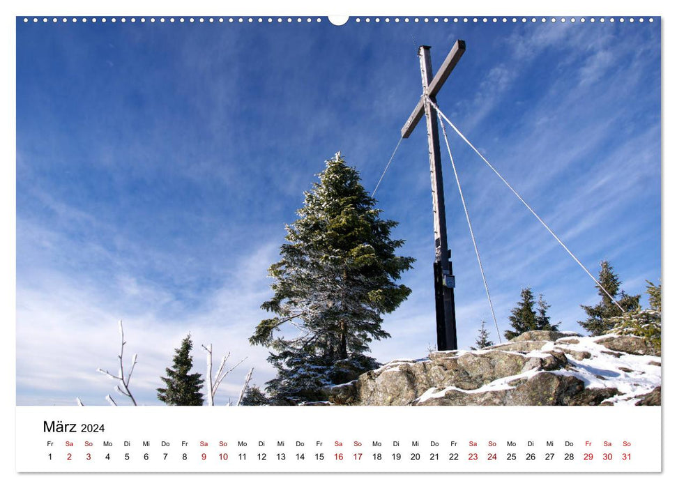 Croix sommitales dans la forêt de Bohême (calendrier mural CALVENDO 2024) 