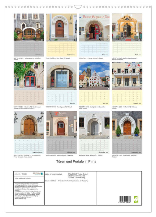 Doors and portals in Pirna (CALVENDO wall calendar 2024) 