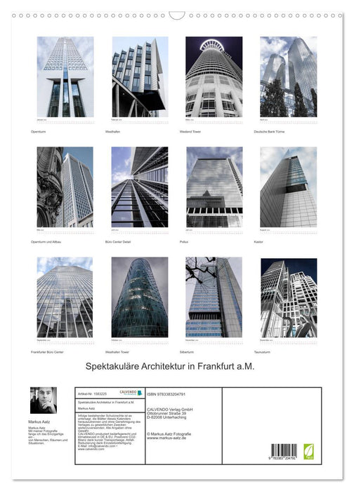 Spectacular architecture in Frankfurt aM (CALVENDO wall calendar 2024) 