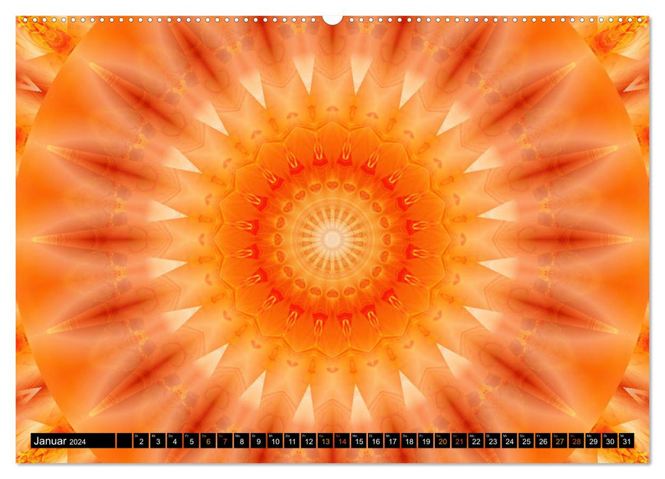 Energie - Mandalas in orange (CALVENDO Premium Wandkalender 2024)