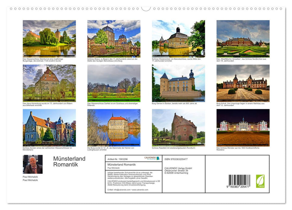 Münsterland Romantik - Romantic castles and moated castles (CALVENDO Premium Wall Calendar 2024) 