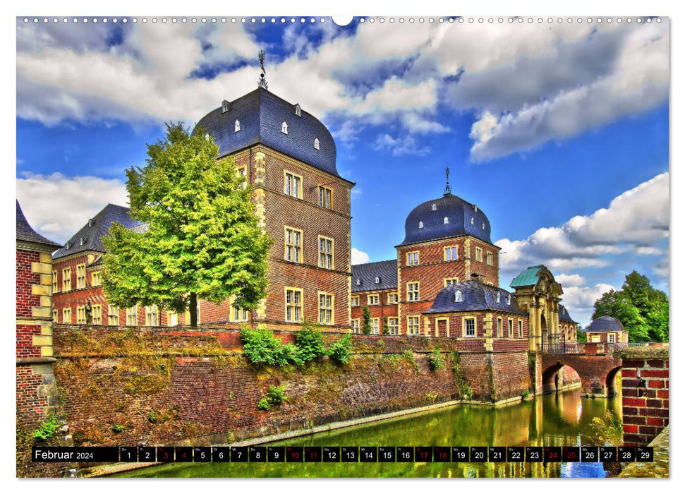 Münsterland Romantik - Romantic castles and moated castles (CALVENDO Premium Wall Calendar 2024) 