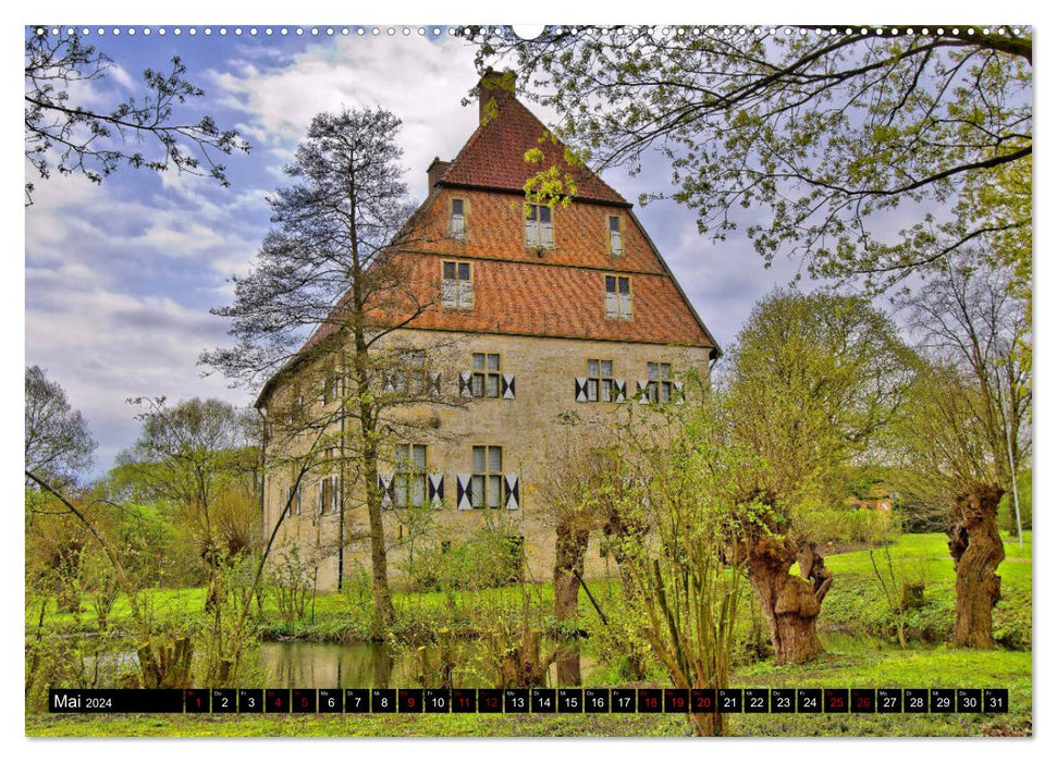 Münsterland Romantik - Romantic castles and moated castles (CALVENDO Premium Wall Calendar 2024) 