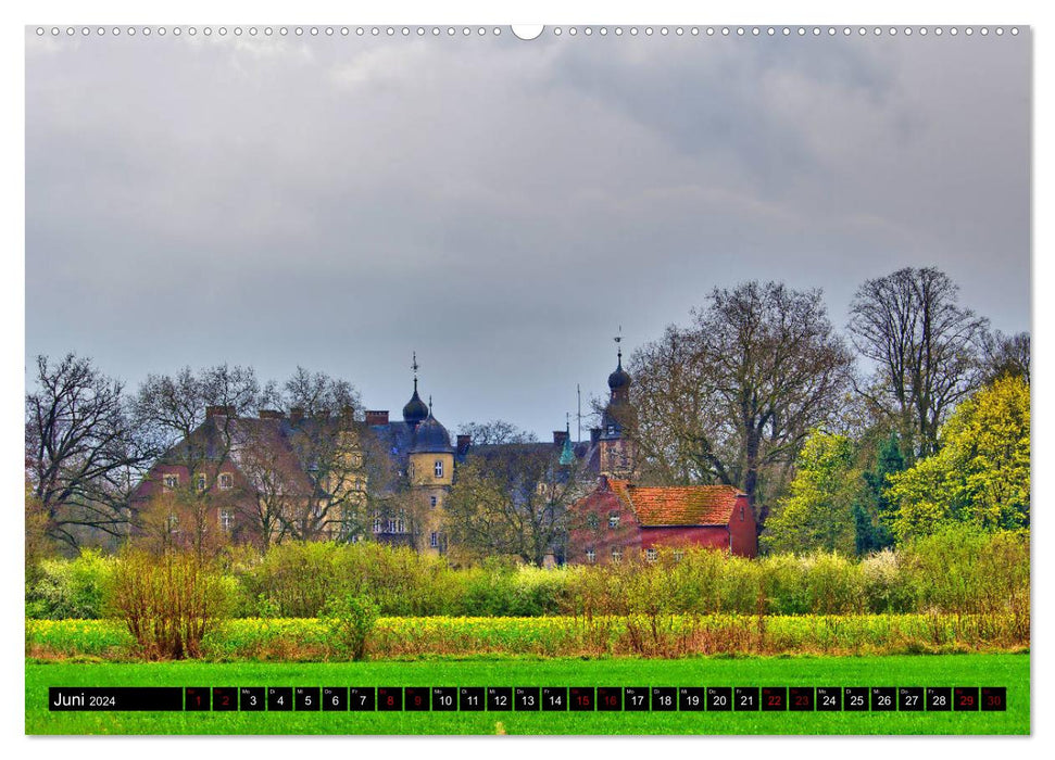 Münsterland Romantik - Romantic castles and moated castles (CALVENDO Premium Wall Calendar 2024) 