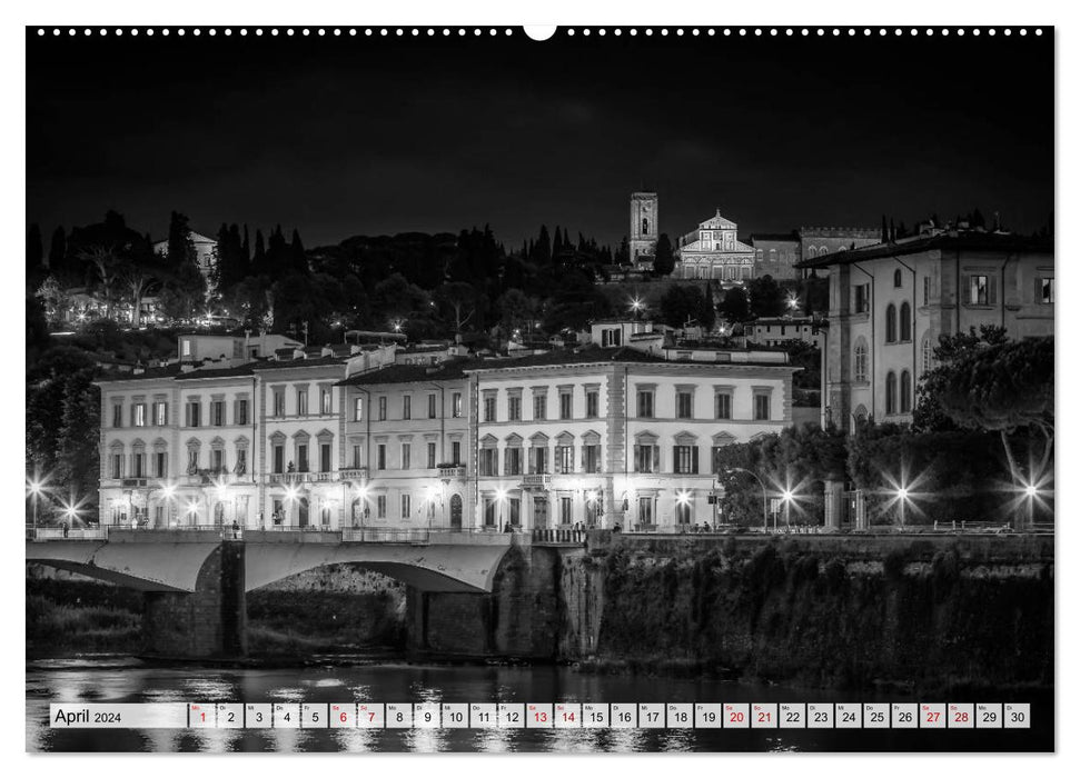 FLORENCE Impressions monochromes (Calvendo Premium Wall Calendar 2024) 