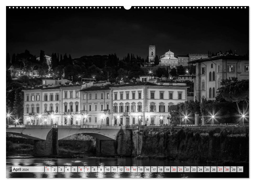 FLORENZ Monochrome Impressionen (CALVENDO Premium Wandkalender 2024)