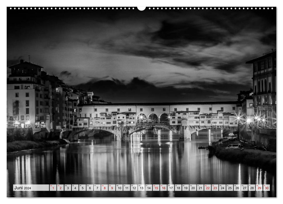 FLORENCE Impressions monochromes (Calvendo Premium Wall Calendar 2024) 