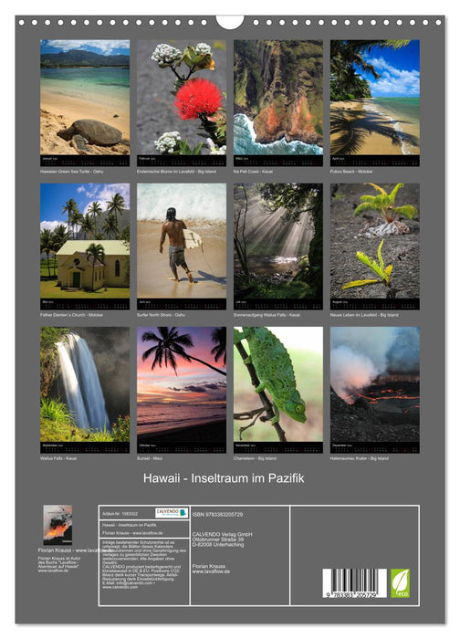 Hawaii - Island dream in the Pacific (CALVENDO wall calendar 2024) 