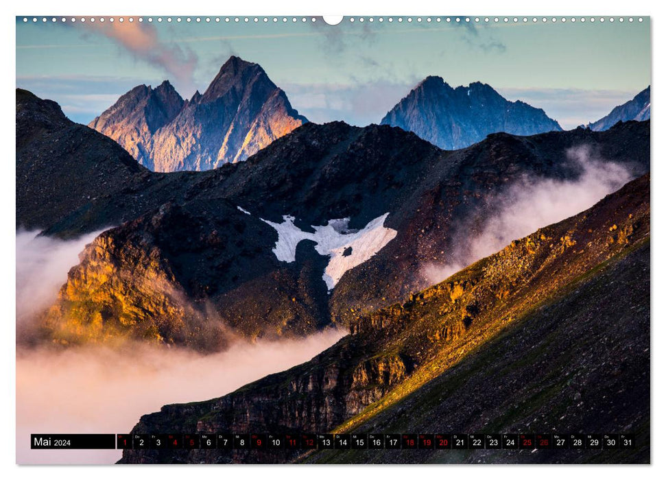 Au Grossglockner. Montagnes, Route, Nature (Calendrier mural CALVENDO Premium 2024) 