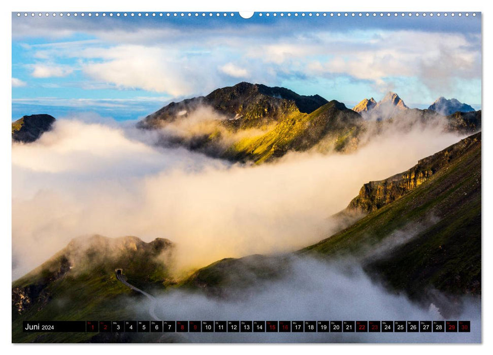 Au Grossglockner. Montagnes, Route, Nature (Calendrier mural CALVENDO Premium 2024) 