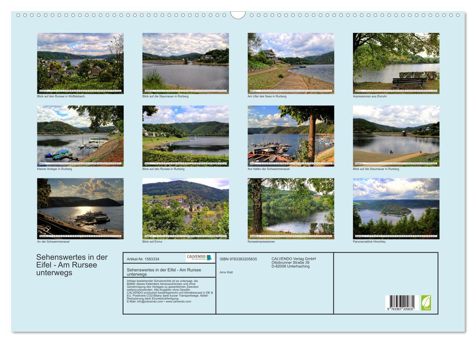 Things to see in the Eifel - On the Rursee (CALVENDO wall calendar 2024) 