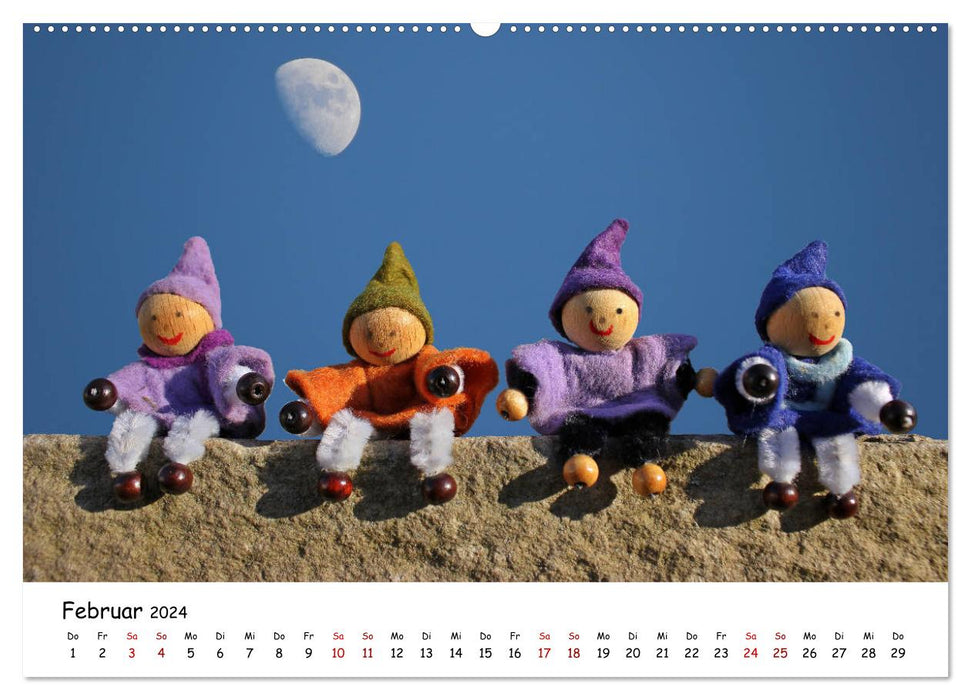The adventures of the four little gnomes (CALVENDO wall calendar 2024) 