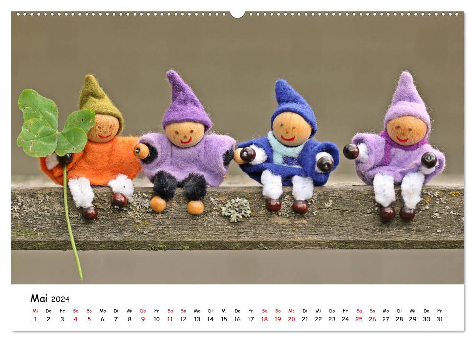 The adventures of the four little gnomes (CALVENDO wall calendar 2024) 
