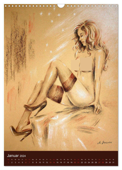 Erotic paintings and drawings 2024 (CALVENDO wall calendar 2024) 