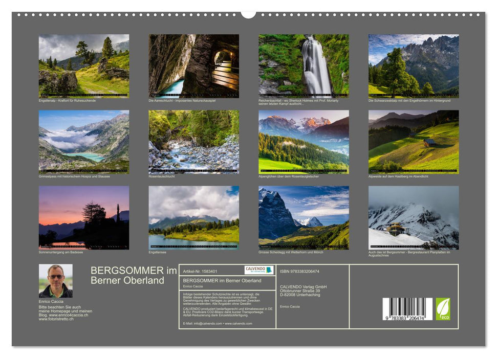 Bergsommer im Berner Oberland (CALVENDO Premium Wandkalender 2024)