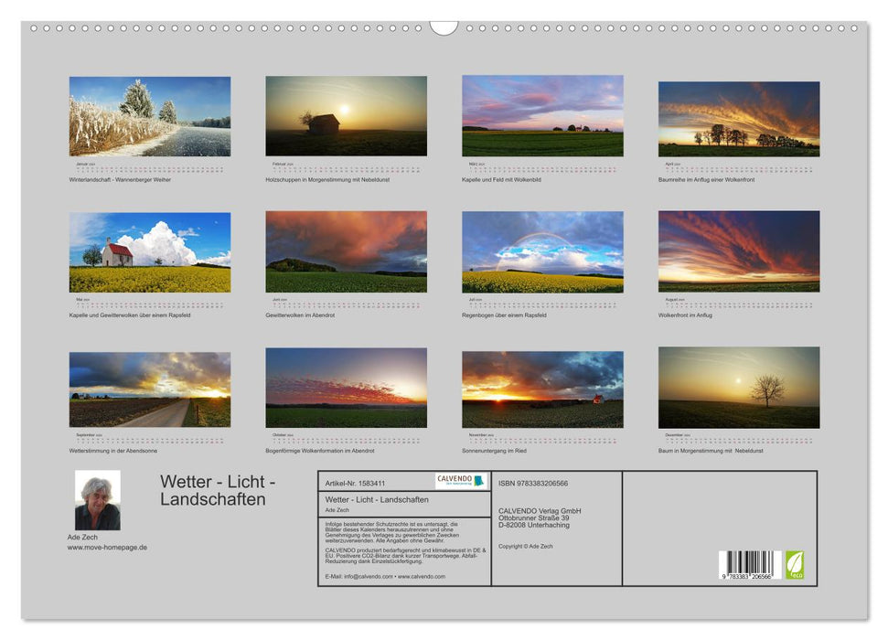 Wetter - Licht - Landschaften (CALVENDO Wandkalender 2024)