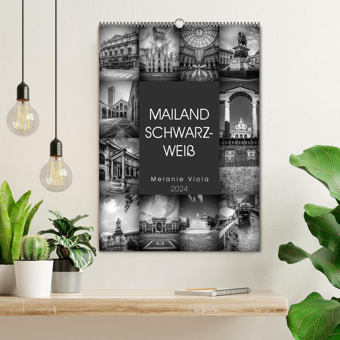 MILAN NOIR ET BLANC (Calendrier mural CALVENDO 2024) 