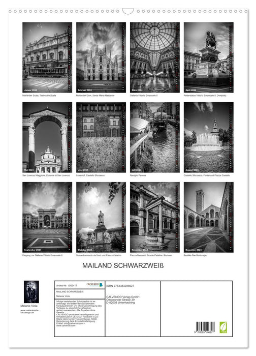 MILAN BLACK AND WHITE (CALVENDO wall calendar 2024) 