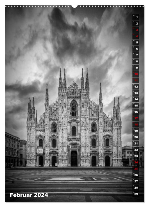 MILAN BLACK AND WHITE (CALVENDO wall calendar 2024) 